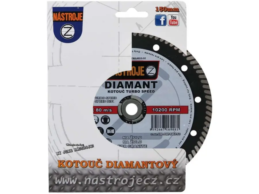 Kotouč diamantový TURBO SPEED 150x1,6x22,2mm, na žulu